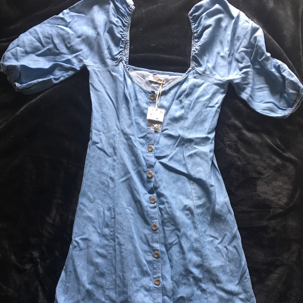 Zara denim midi dress L